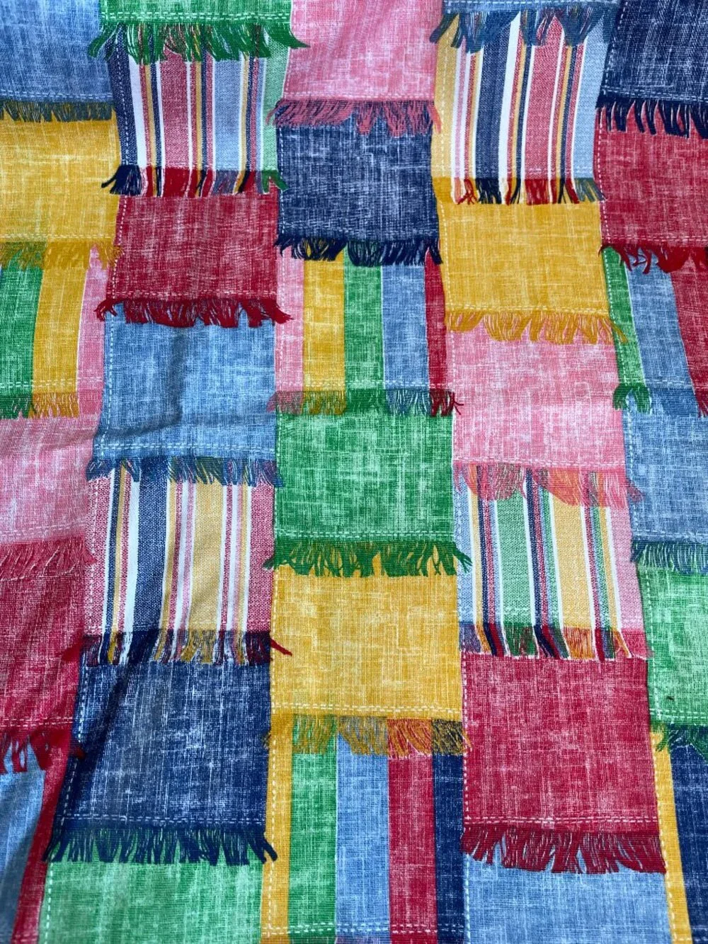 2y x 44” Vintage Colorful Patchwork Printed Cotton Fabric Quilting Crafts